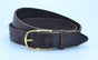 Bruine 3cm brede riem met gouden gesp.
