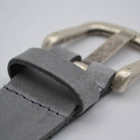split lederen 40mm licht grijze casual perforatie riem