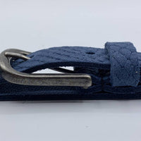 2cm brede damesriem met blauwe slangenprint