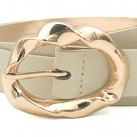 Beige PU vegan leather riem.   