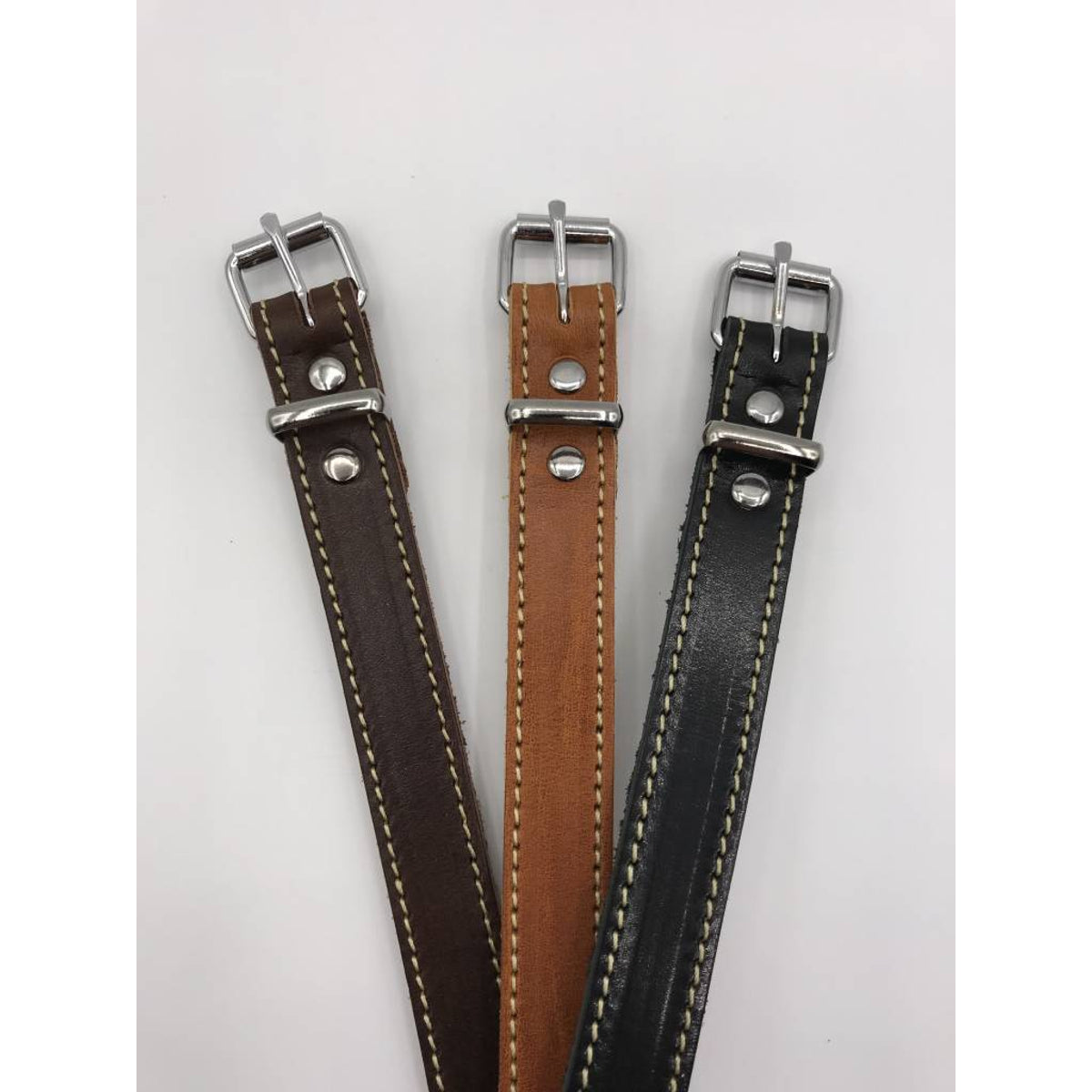 Hondenhalsband 40cm cognac echt Italiaans leer 