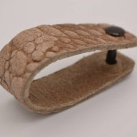 Taupe croco echt lederen sleutelhanger