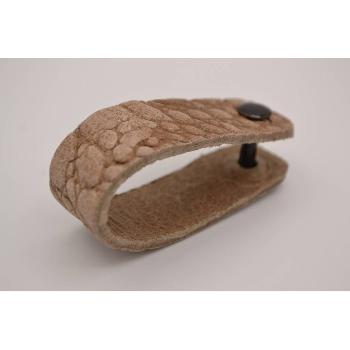 Taupe croco echt lederen sleutelhanger