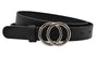2.5cm brede zwarte riem met zilver kleurige gesp