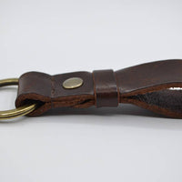 Bruine vintage sleutelhanger met naam of logo