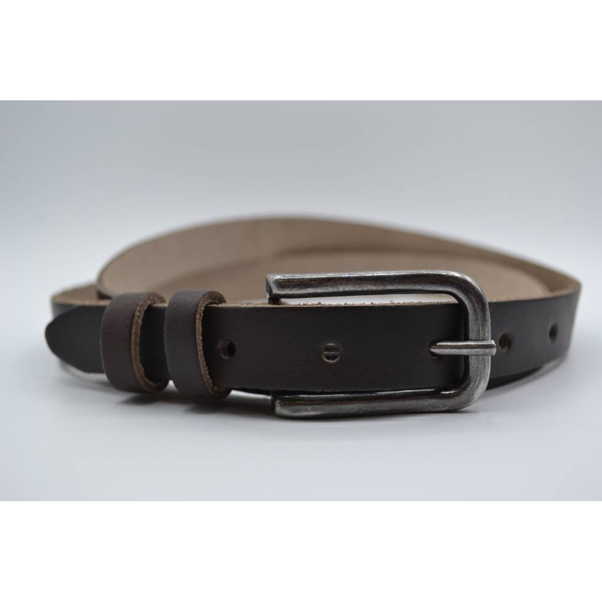 bruine 20mm brede riem met dubbele lus 