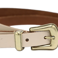 Beige smalle riem met western uitstraling. 