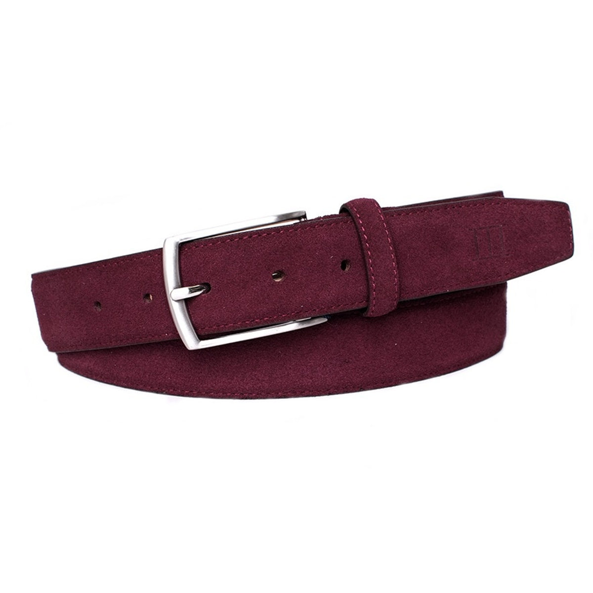 Bordeaux rode suede 35mm brede riem. 