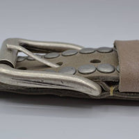 4cm taupe volle studriem van Italiaans volnerf leer