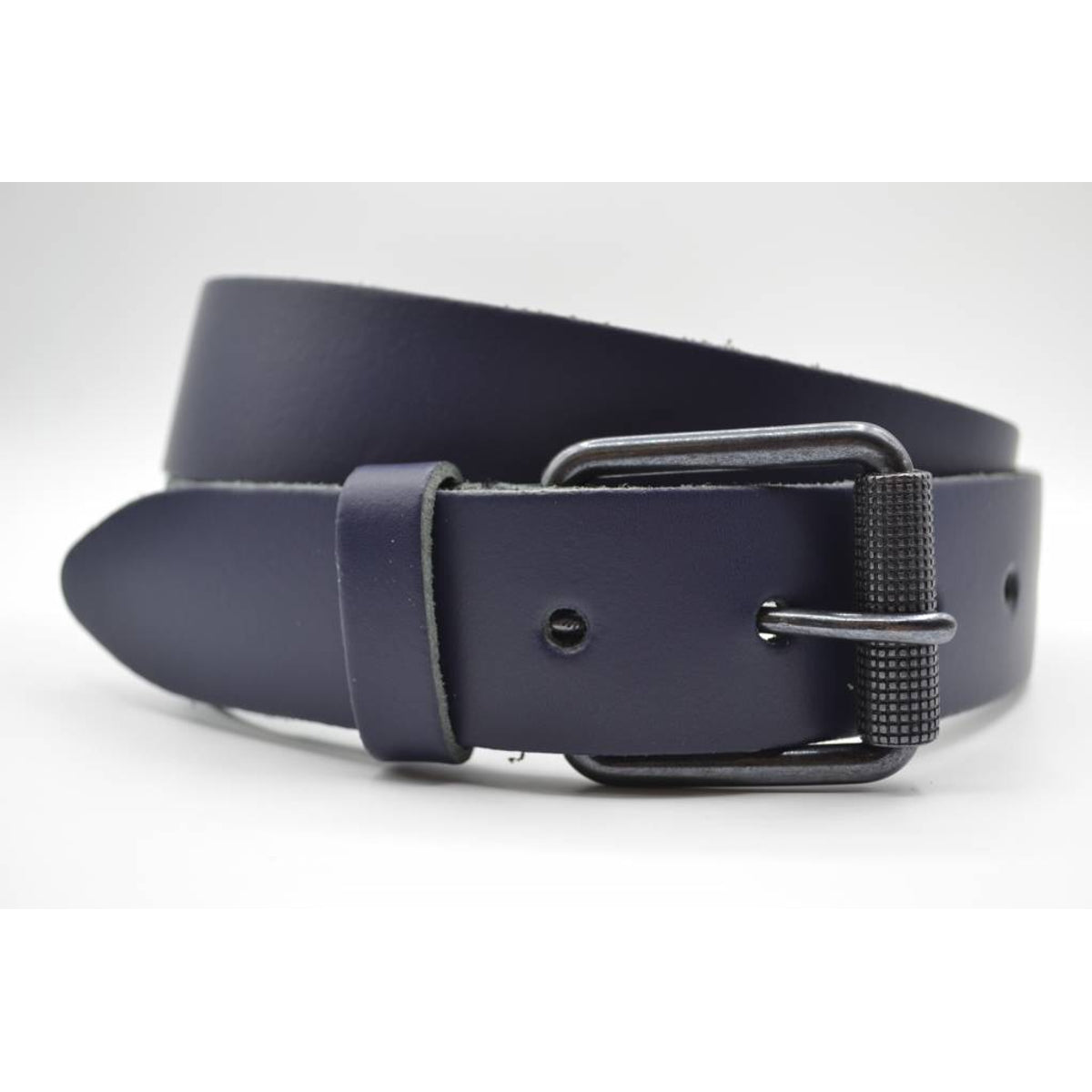 split lederen 40mm donker blauw casual riem