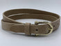Taupe smalle damesriem met gouden gesp