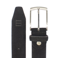 zwarte 35mm brede suede lederen riem