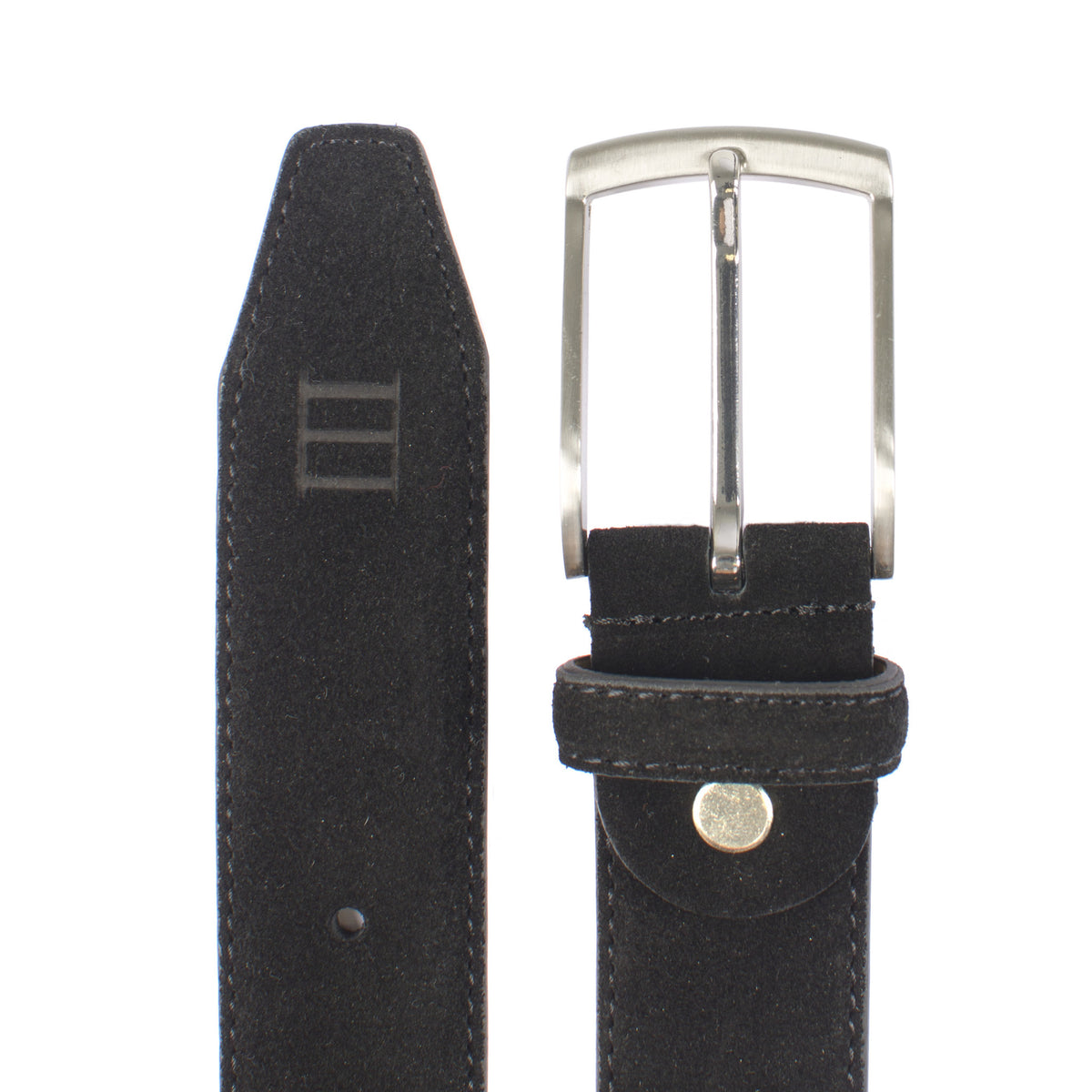 zwarte 35mm brede suede lederen riem