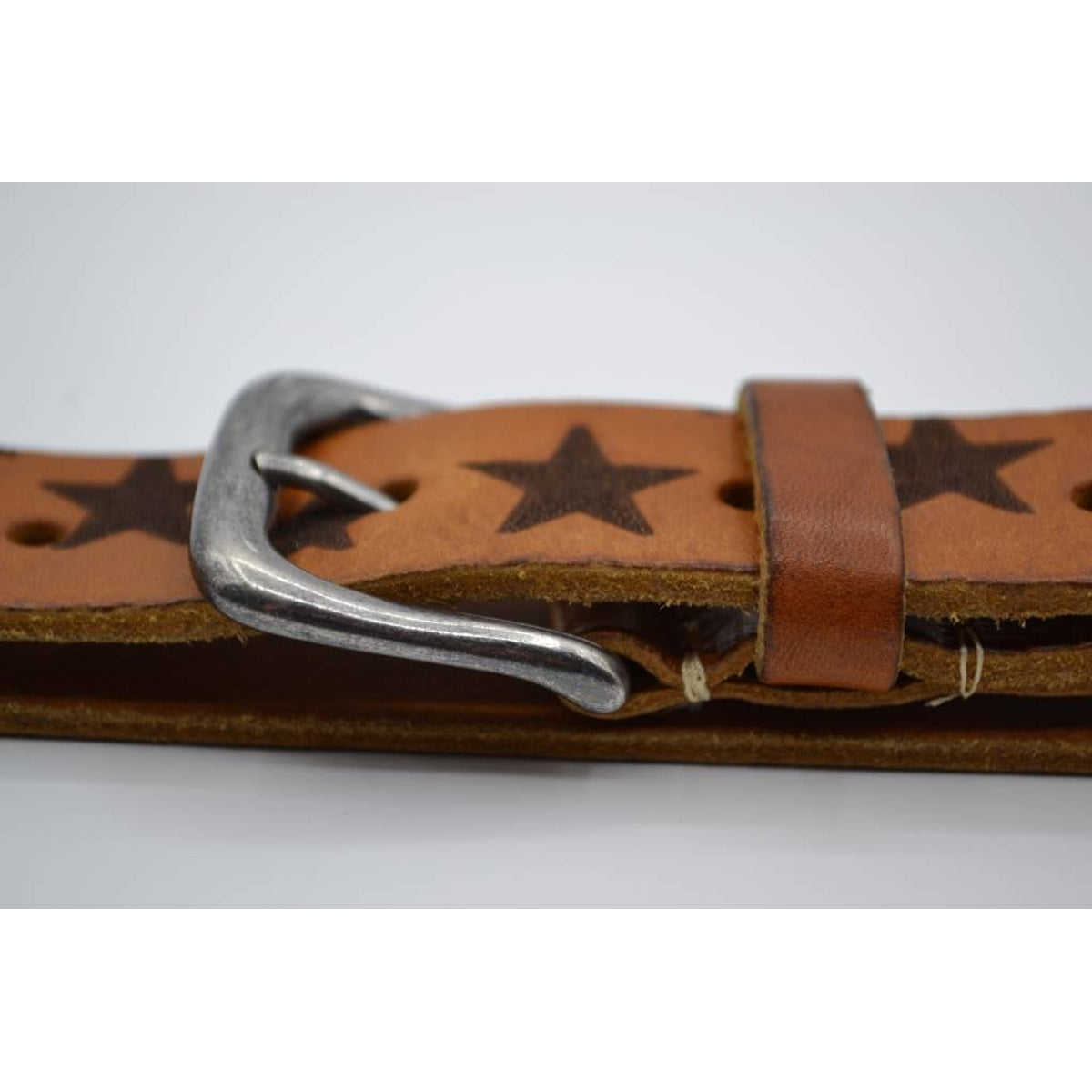 3cm cognac kinder riem met sterprint