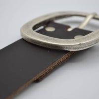 4cm donker bruine split lederen riem.