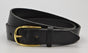 Zwarte 3cm brede riem met gouden gesp.
