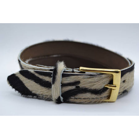 3cm brede zebraprintriem met gouden gesp