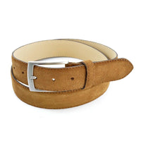Cognac suede 35mm brede riem.