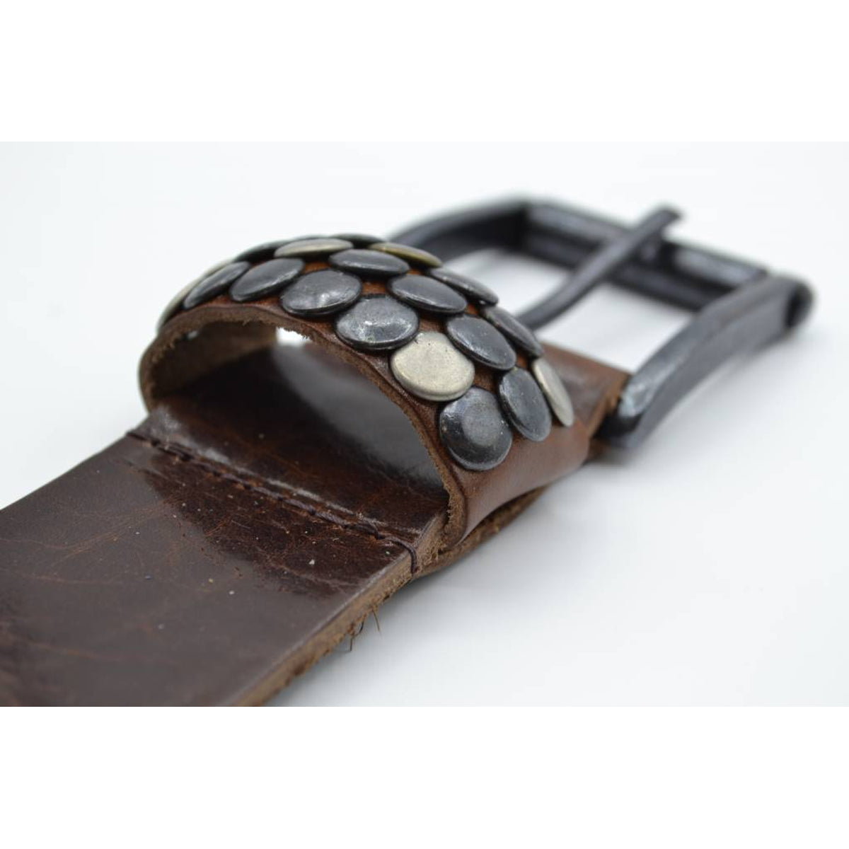 4,5cm bruine studriem van Italiaans volnerf leer