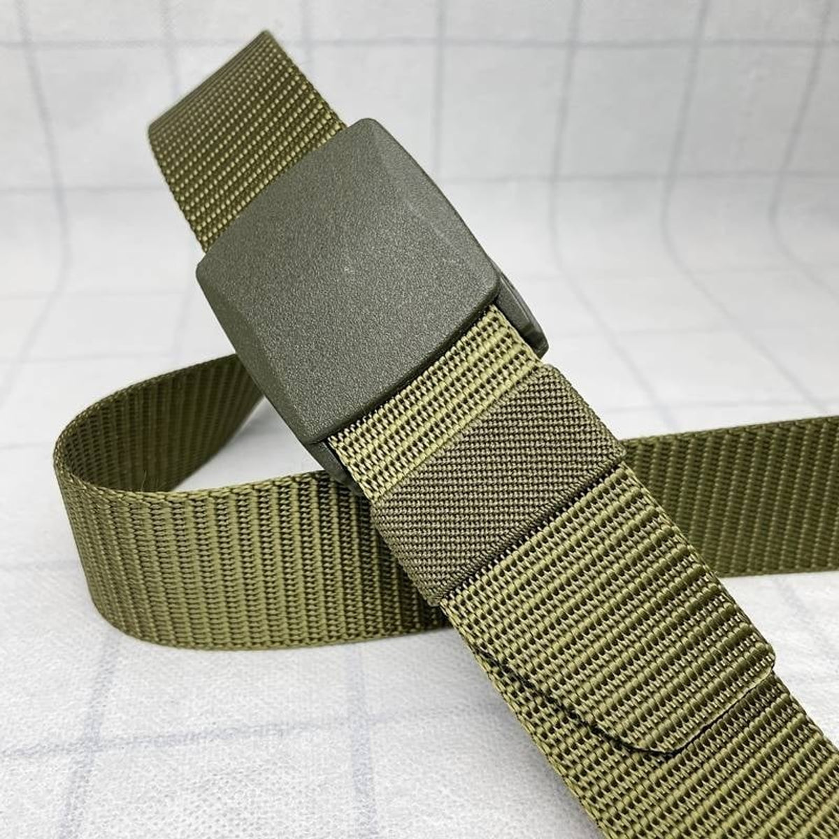 Groene metaalvrije koppelriem van Nylon.