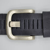 split lederen 40mm antracite casual perforatie riem