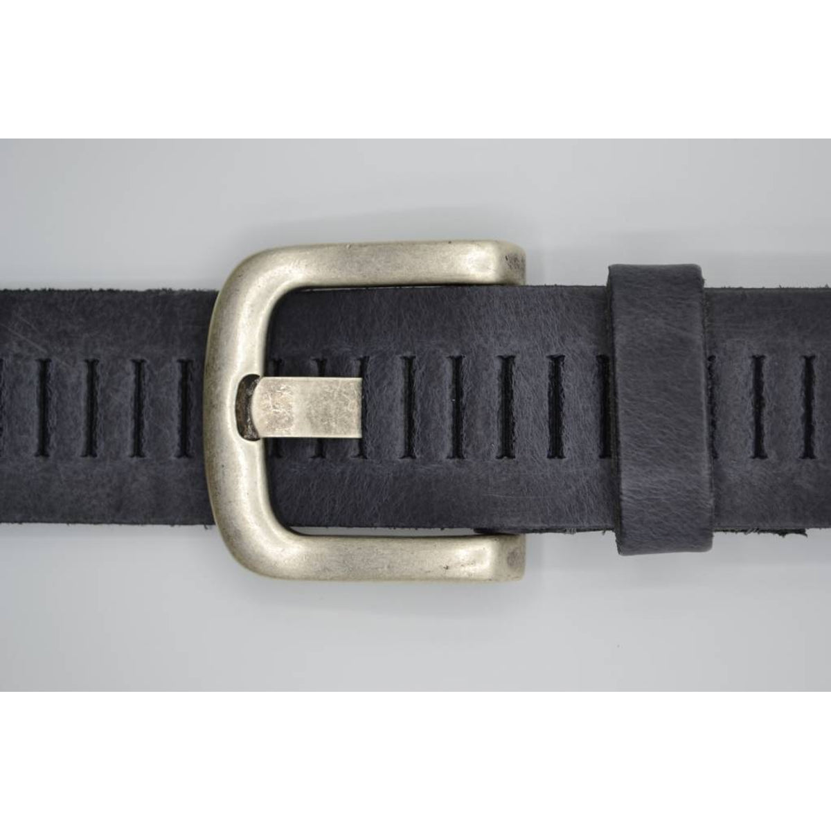 split lederen 40mm antracite casual perforatie riem