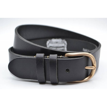 Nette zwarte riem met gouden gesp 