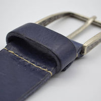mooie blauwe vintage volnerf jeansriem 