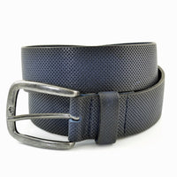 4cm brede blauwe riem. Italiaans nerf leer.