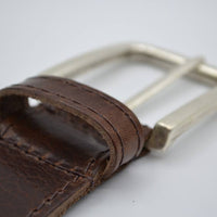 4cm bruine gestikt italiaans volnerf lederen riem