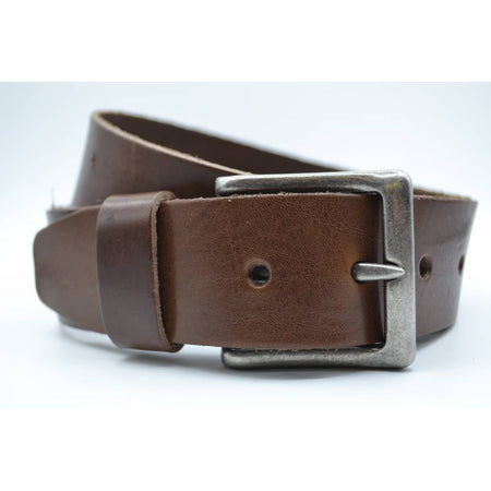 mooie strakke bruine volnerf jeansriem 