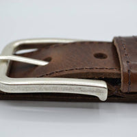 4cm bruine gestikt italiaans volnerf lederen riem