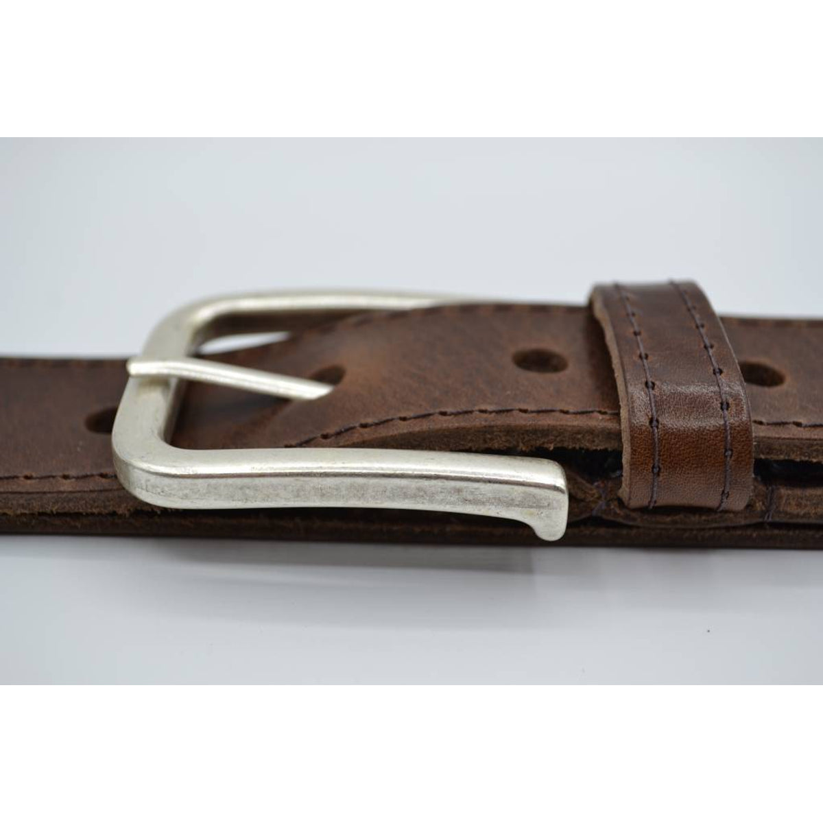 4cm bruine gestikt italiaans volnerf lederen riem