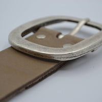 4cm taupe split lederen riem.