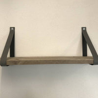 Leren Plankdragers licht grijs inclusief plank