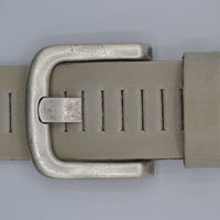 split lederen 40mm ecru casual perforatie riem