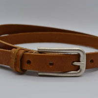 cognac 20mm brede riem met speelse lus