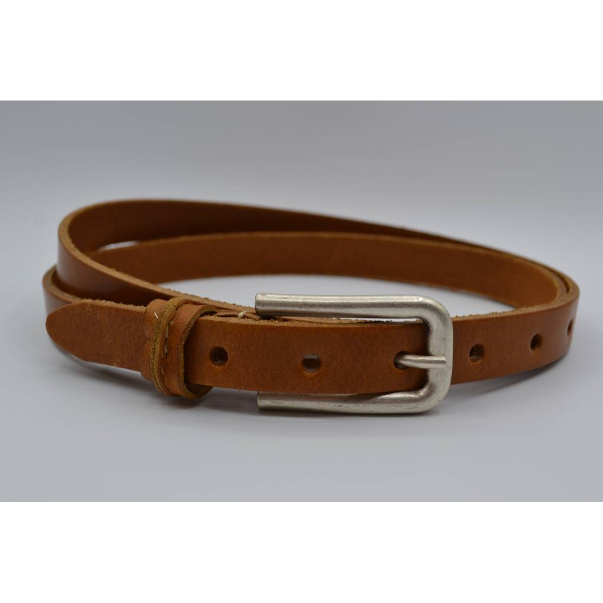 cognac 20mm brede riem met speelse lus