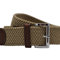 Khaki stretch gevlochten riem. 