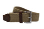 Khaki stretch gevlochten riem.