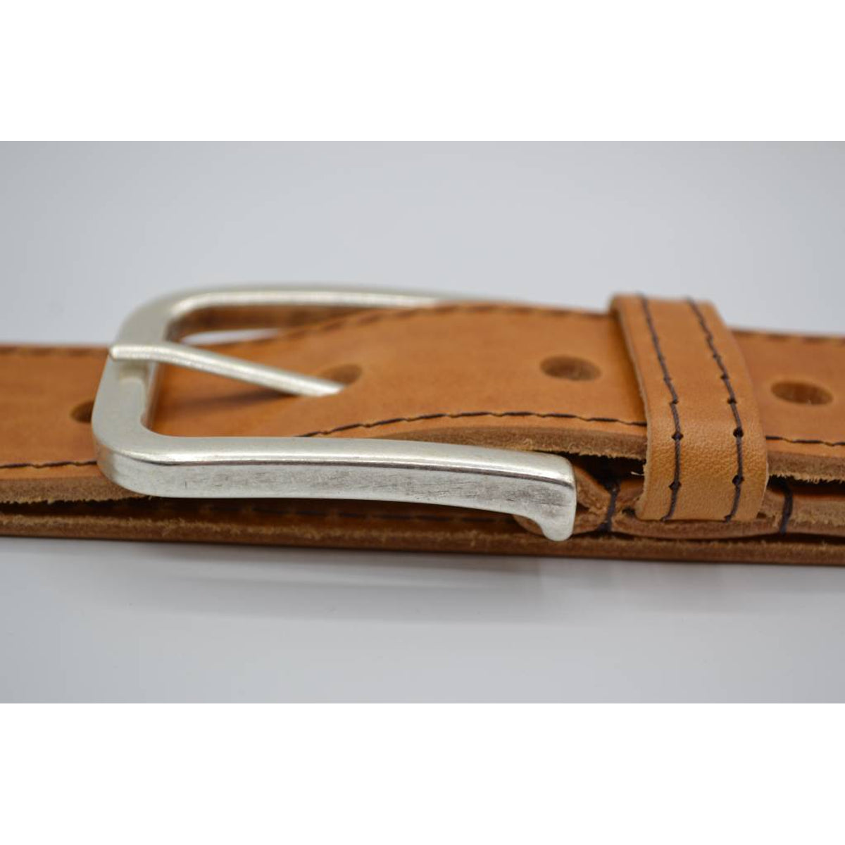 4cm cognac gestikt italiaans volnerf lederen riem
