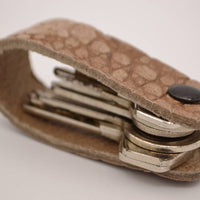 Taupe croco echt lederen sleutelhanger