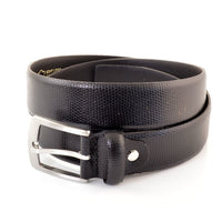 Zwart nette herenriem met hagedis print 