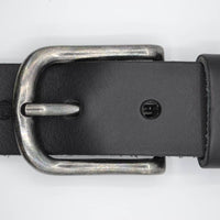 zwarte italiaans volnerf lederen casual riem