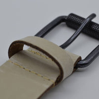 split lederen 40mm ecru casual riem