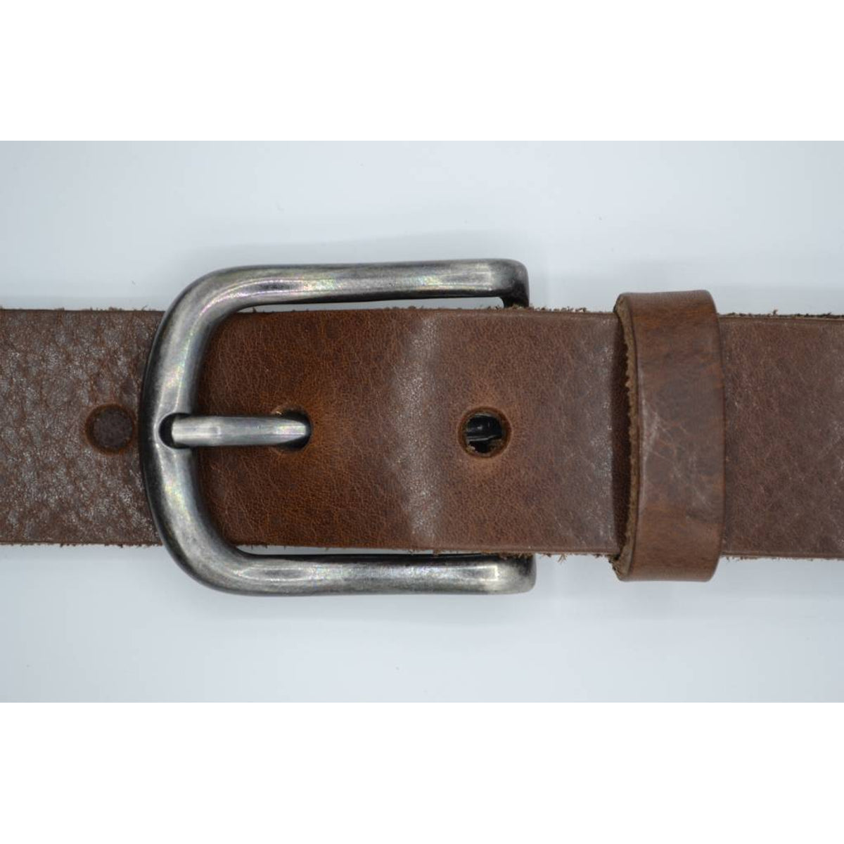 Bruine italiaans volnerf lederen casual riem   