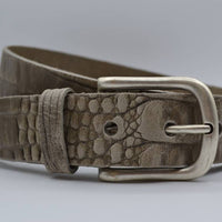 4cm croco taupe italiaans volnerf lederen casual riem