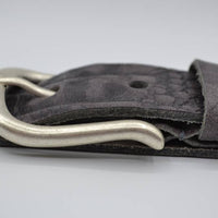4cm croco grijs italiaans volnerf lederen casual riem