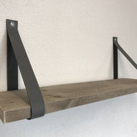 Leren Plankdragers licht grijs inclusief plank