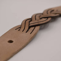 Taupe Jeans riem met slingerpunt
